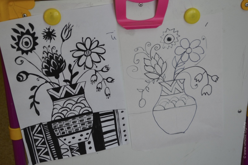 Волонтеры Нижнего Тагила провели мастер-класс по декоративной графики на тему: «Ваза с цветами»